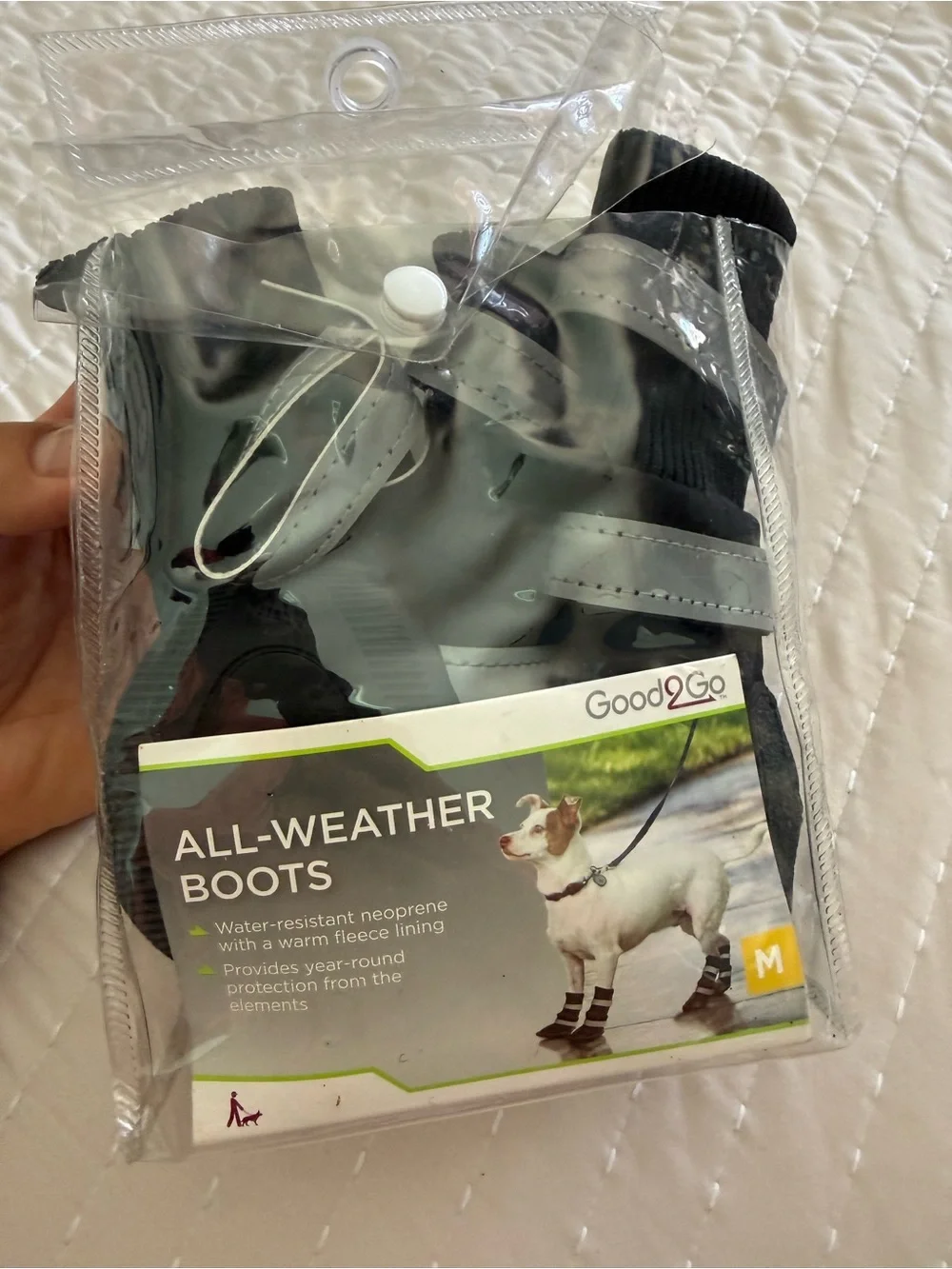 Good2Go Black and Gray Dog Booties (Set of 4)